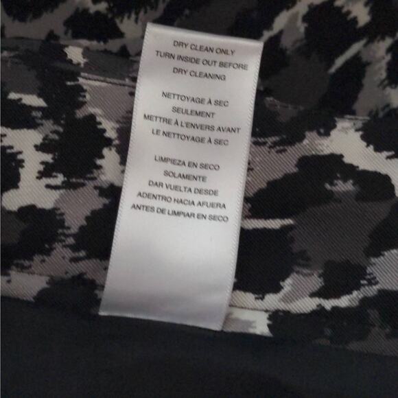 Michael Kors Womens Pencil Skirt Gray Black Leopard Above Knee Back Slit 10 - Picture 8 of 9